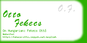 otto fekecs business card