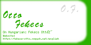 otto fekecs business card